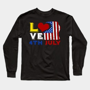 America Shirt 4th of July Patriotic T-shirt holiday Long Sleeve T-Shirt